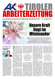 Titelseite Arbeiterzeitung Juli/August 2019